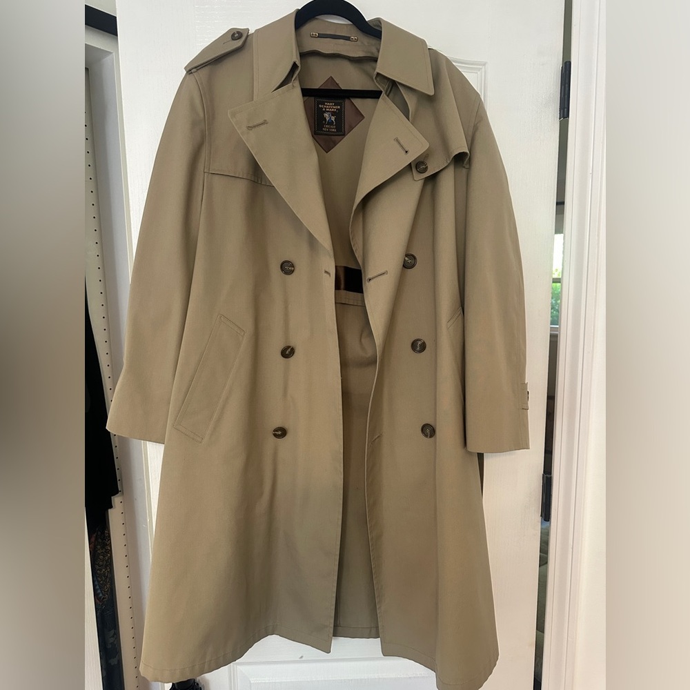 Hart Schaffner Marx Rain Repellent 44R Beige Coat w/Belt